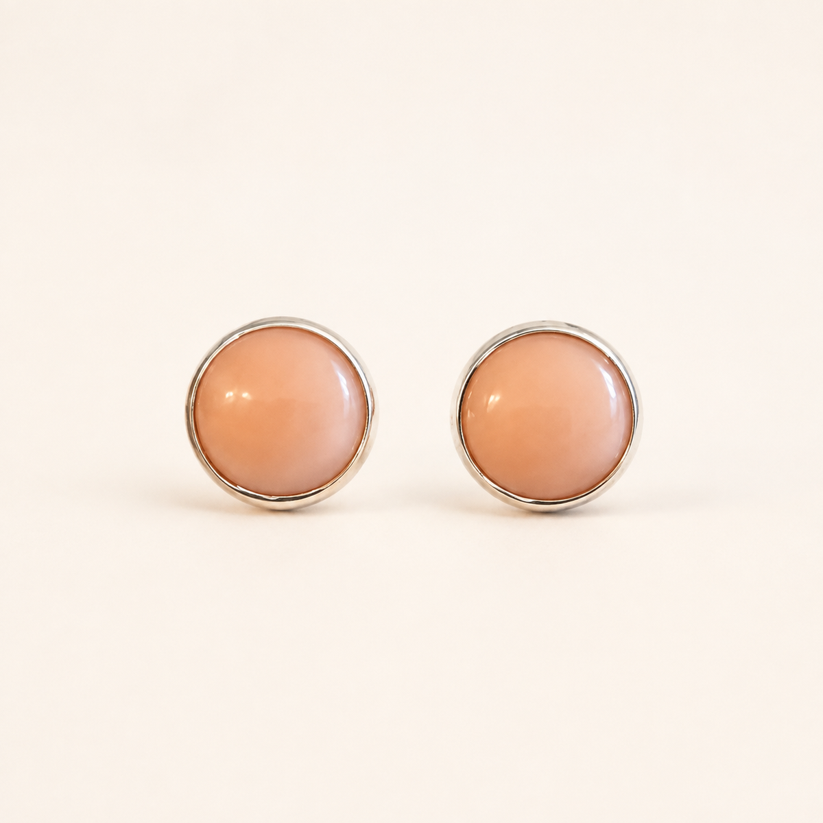 Prairie Blush Pink Conch Sterling Silver Stud Earrings