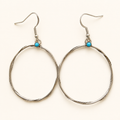 Open Range Turquoise Accent Sterling Silver Hoop Earrings