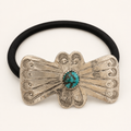 Prairie Bow Turquoise Sterling Silver Hair Tie