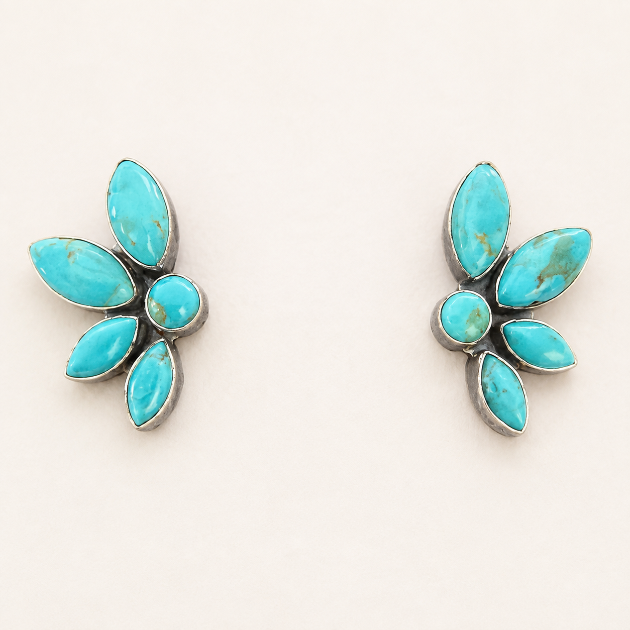Prairie Bloom Kingman Turquoise Sterling Silver Earrings