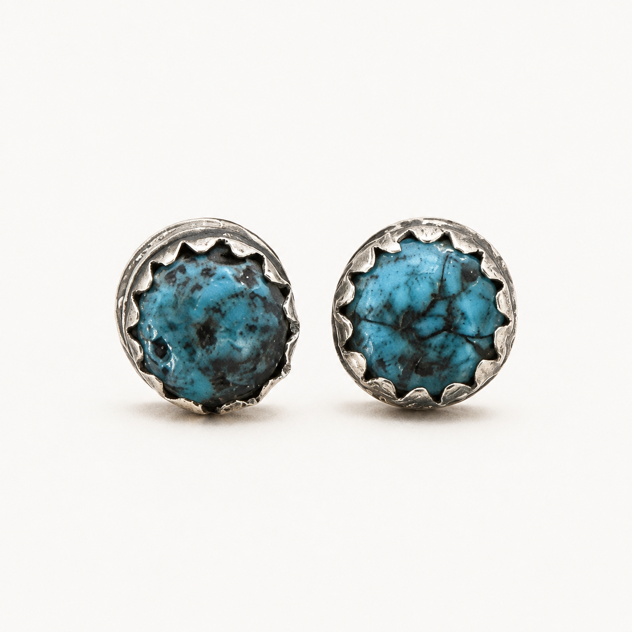 Desert Sky Zuni Prince Turquoise Sterling Silver Stud Earrings