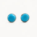 Prairie Sky Sleeping Beauty Turquoise Stud Earrings | Zuni Handmade Sterling Silver