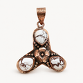 Prairie Trinity White Horse Turquoise Copper Pendant