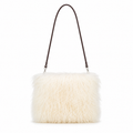 PRINCE & PRAIRIE PEARL — IVORY TIBETAN LAMB-FUR CROSSBODY