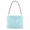 PRINCE & PRAIRIE SKY — TURQUOISE TIBETAN LAMB-FUR CROSSBODY
