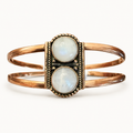 The Moonlit Prairie Moonstone Copper Cuff