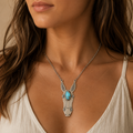 Donkey Head 925 Sterling Silver Necklace with Golden Hill Turquoise