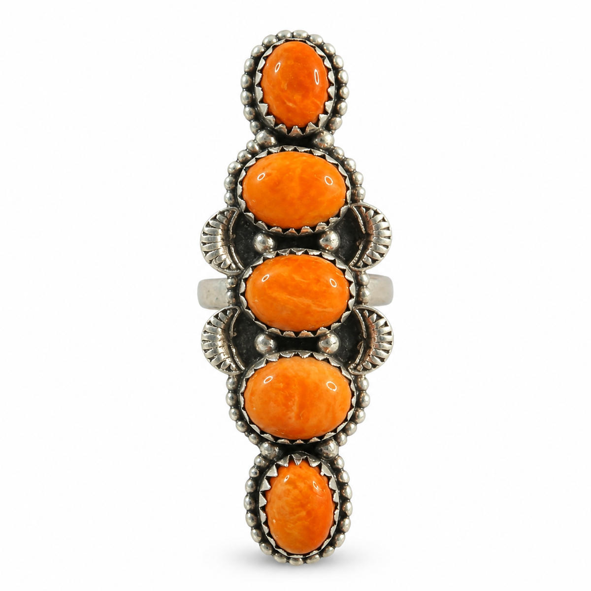 Prairie Sunset — Orange Spiny Oyster & Sterling Silver Ring