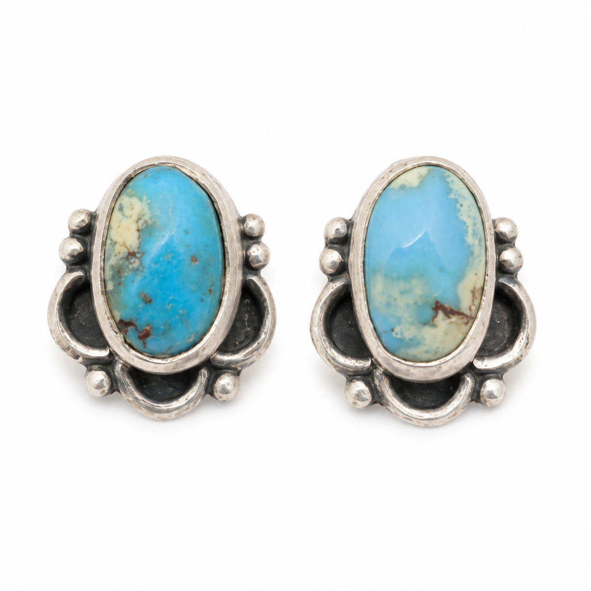 Prairie Skies — Golden Hills Turquoise & Sterling Silver Earrings
