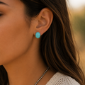 Sleeping Beauty Turquoise Sterling Silver Stud Earrings