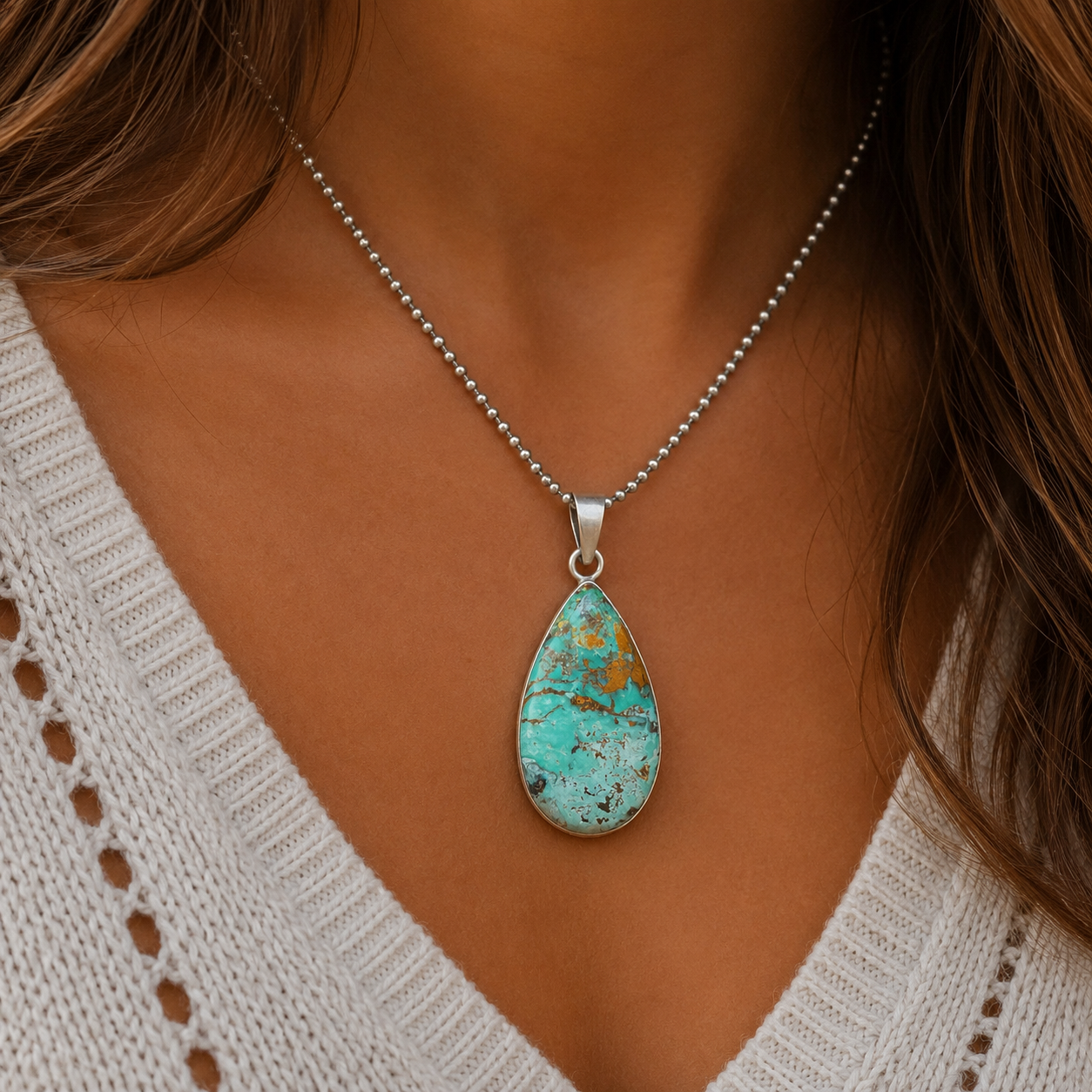 Pilot Mountain Turquoise Sterling Silver Pendant
