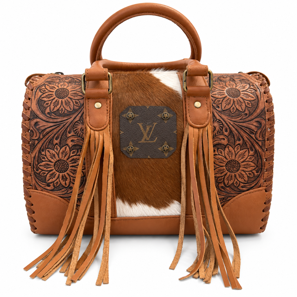 The Prairie Heirloom Cowhide & Tooled Leather Satchel