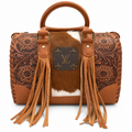 The Prairie Heirloom Cowhide & Tooled Leather Satchel