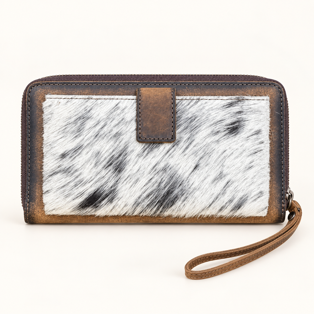 The High Plains Cowhide Zip-Around Wallet