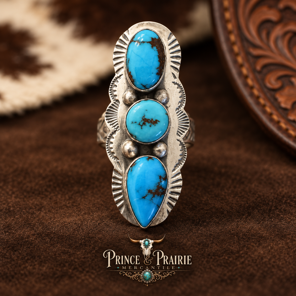 The Prince Turquoise Legacy Ring – Native-Made Sterling Silver