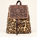 The Wildflower Leopard Tooled Leather Backpack