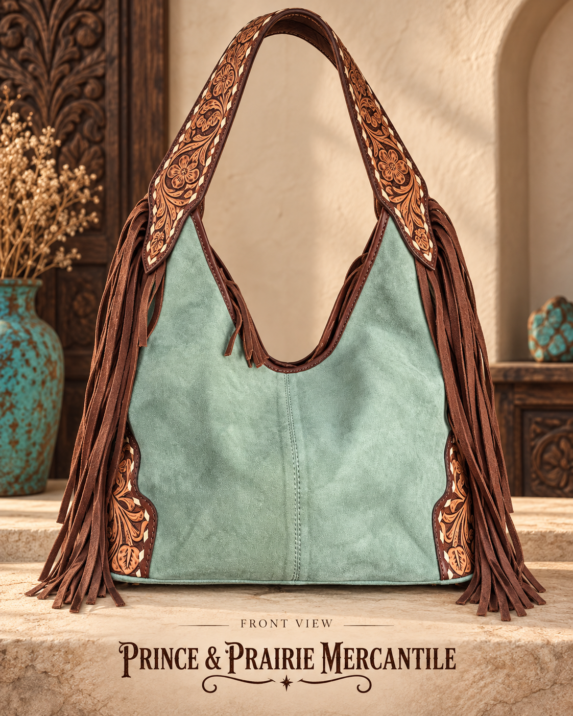 Sagebrush Darling Hand-Tooled Leather Concealed Carry Hobo
