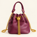 Plum Royale Mini Leather Bucket Bag