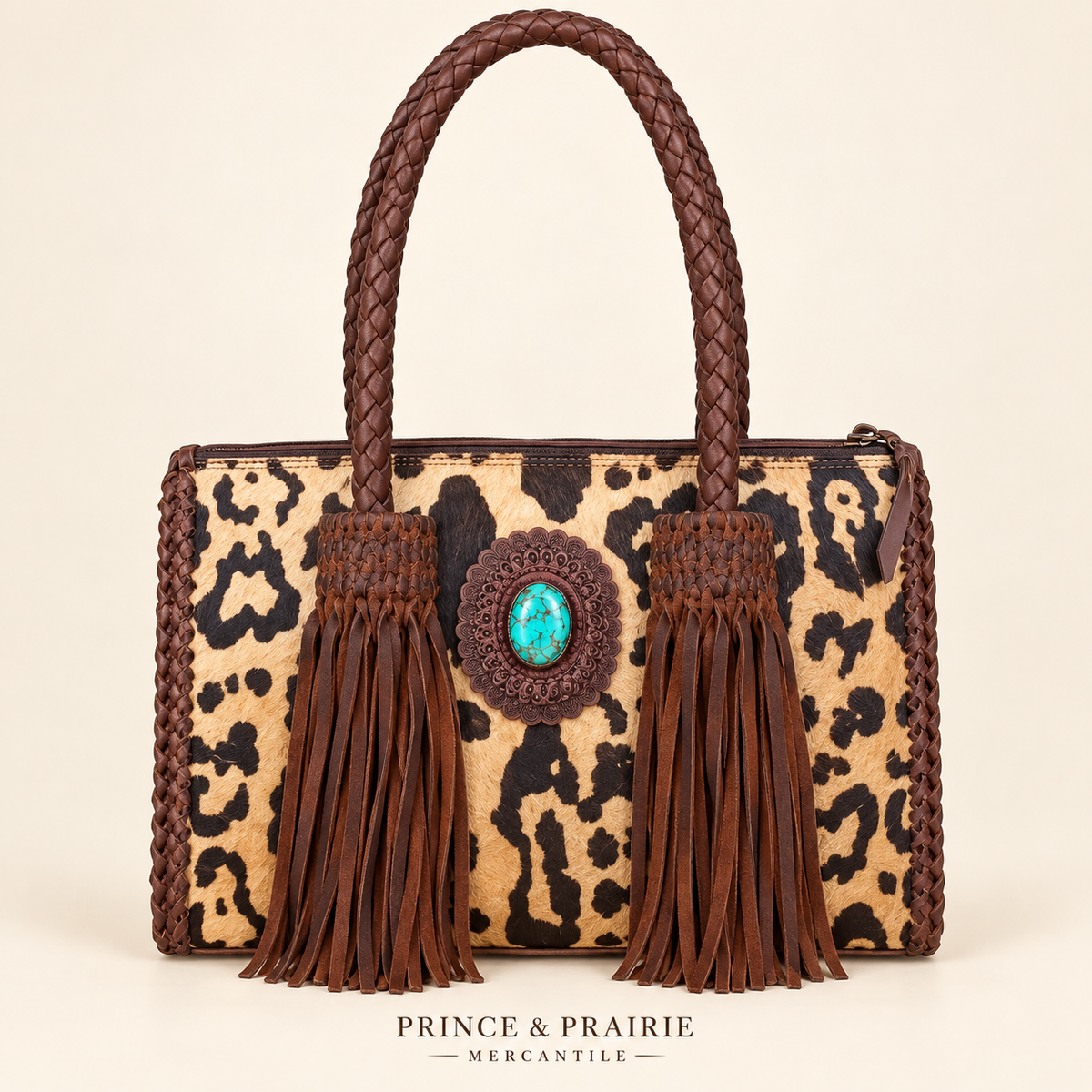 The Wild Prairie Leopard Fringe Handbag