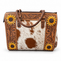 Prairie Sunshine Cowhide & Tooled Leather Tote