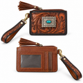 Prairie Gem Tooled Leather Cardholder Wristlet