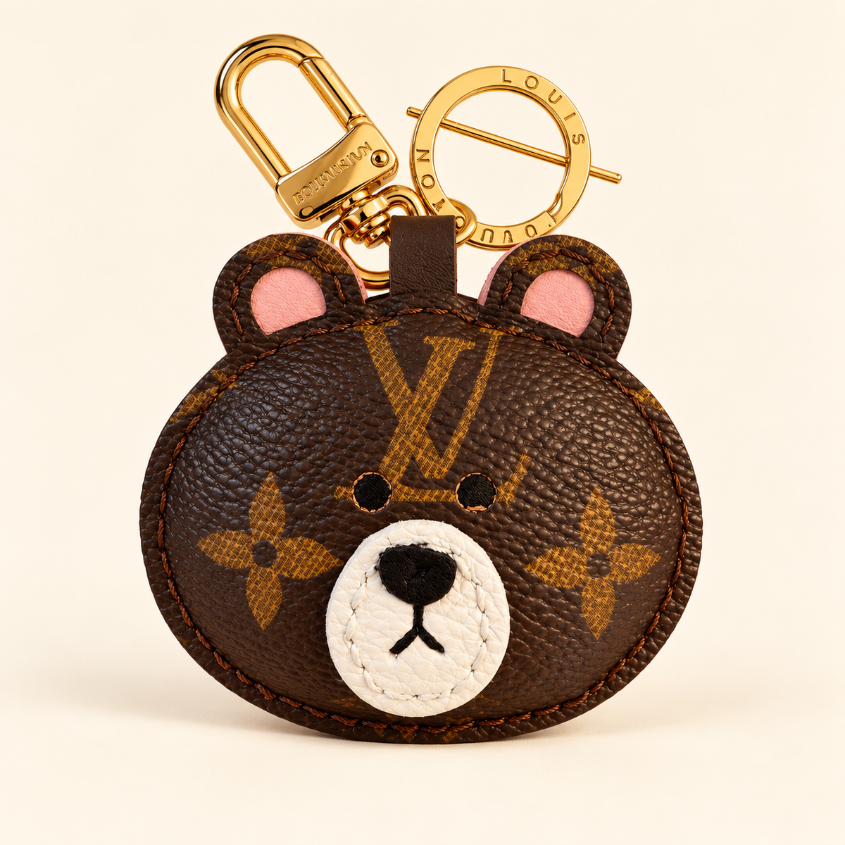 Bear Purse Charm Crafted with Authentic Louis Vuitton Monogram Canvas