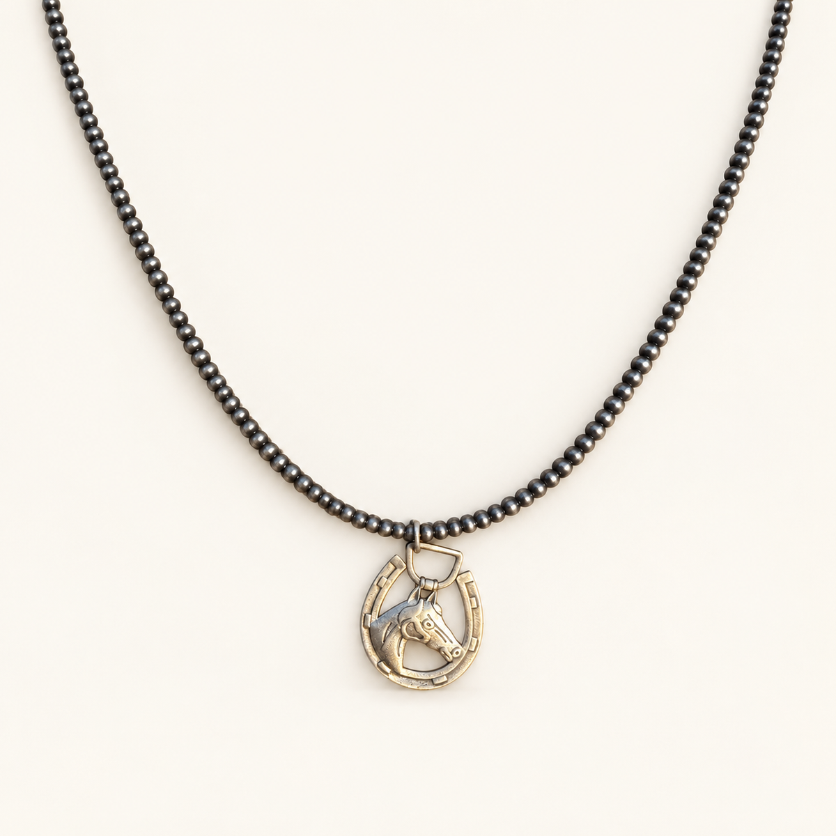 : For the Love of Horses Pendant & Sterling Silver Native Pearl Necklace Set